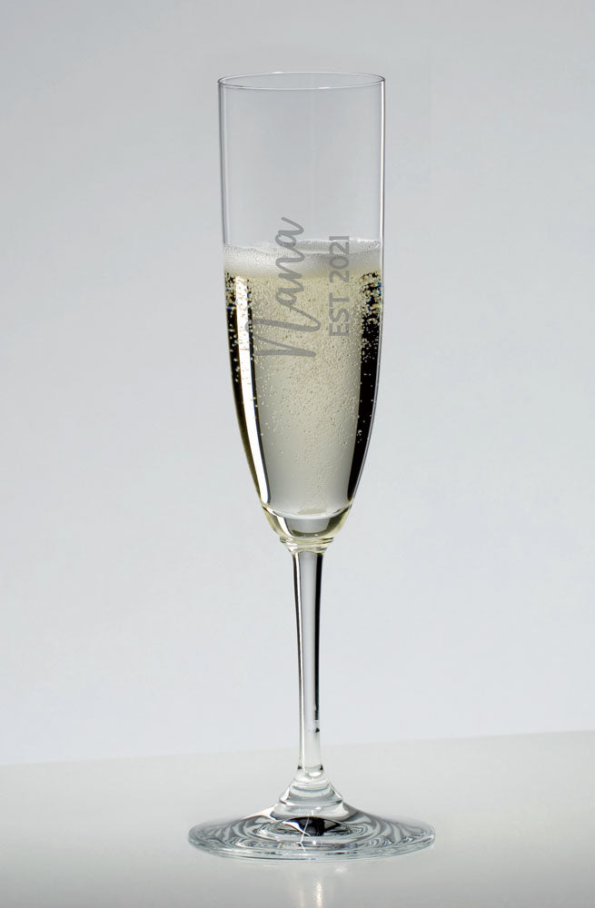 Nana EST Custom Glass - Champagne flute, Wine, Whiskey or Beer Glass