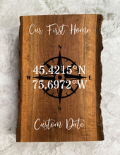 Load image into Gallery viewer, Coordinates &#39;Our First Home&#39; Custom Wood Art
