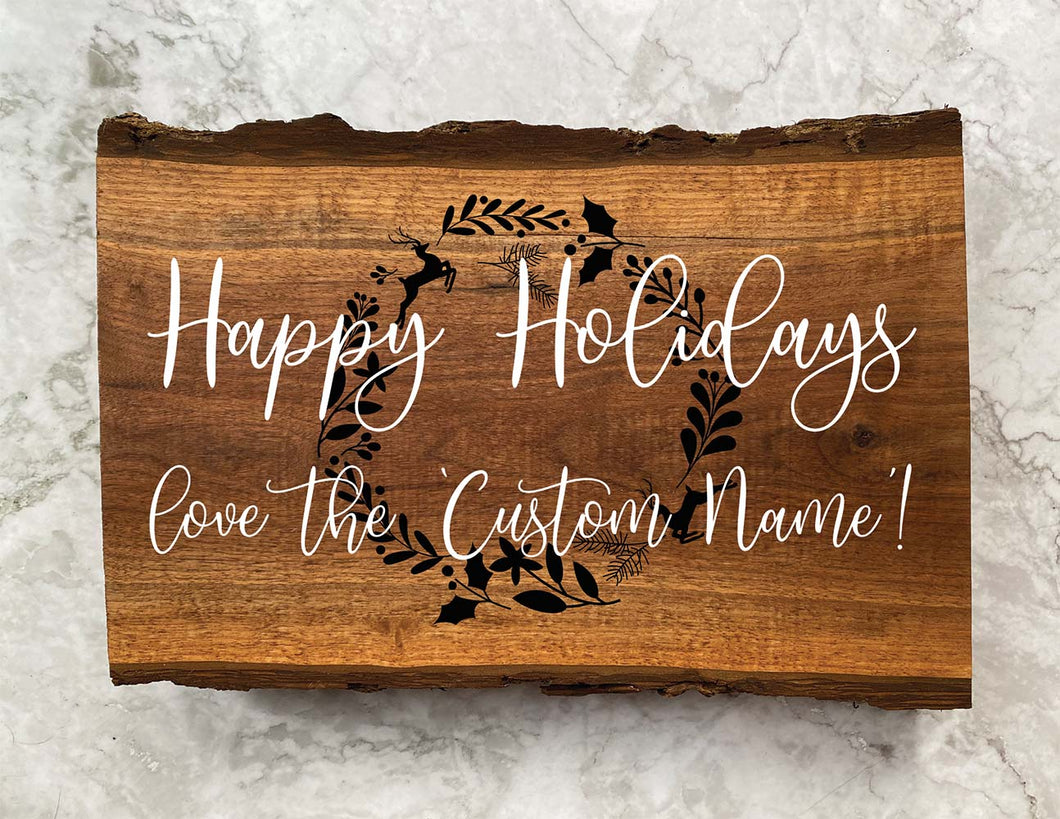 Happy Holidays Custom Wood Art