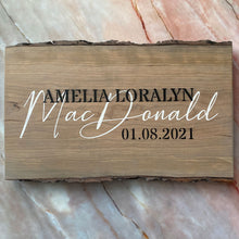 Load image into Gallery viewer, Name &amp; Birthday Custom Wood Art
