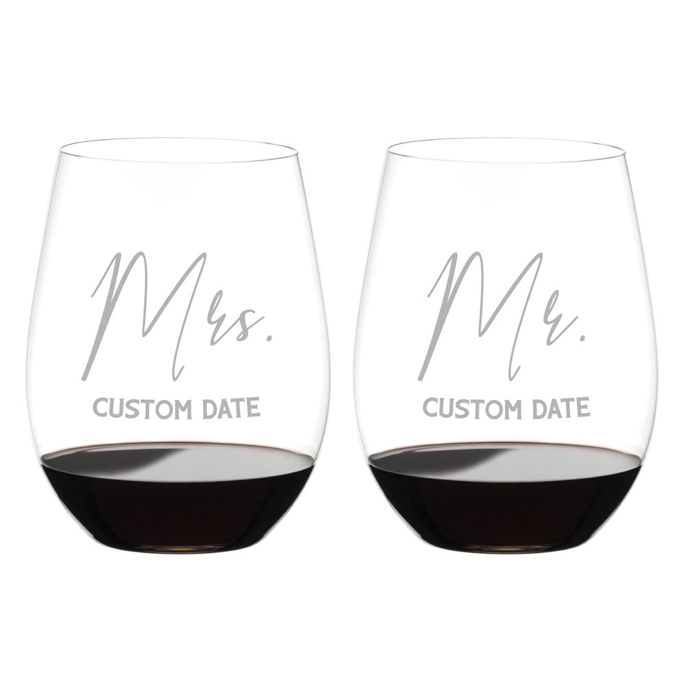 Mr. & Mrs. Custom Riedel Wine Glasses