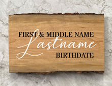 Load image into Gallery viewer, Name &amp; Birthday Custom Wood Art
